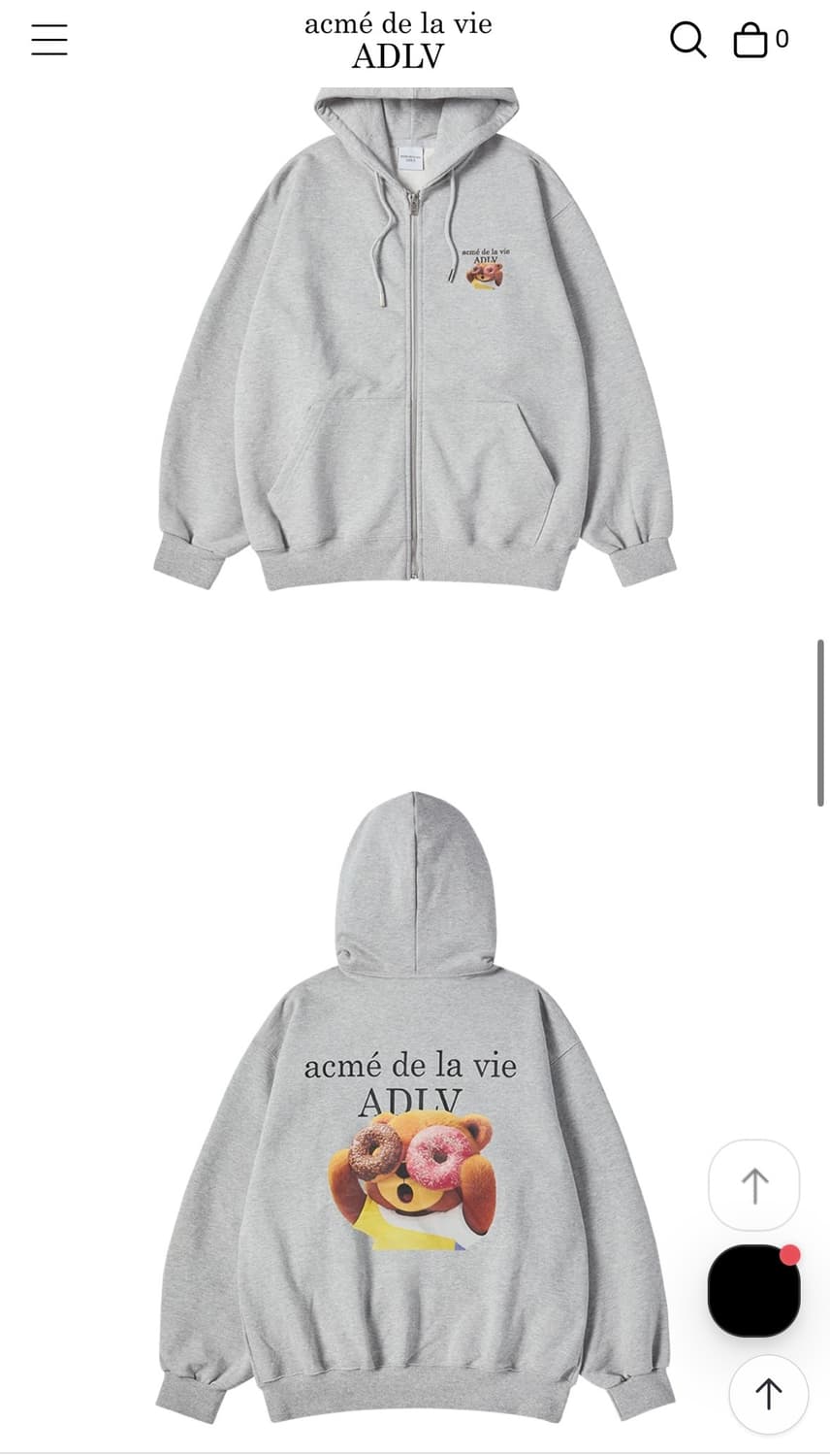 아크메드라비  26SS 신상 아크페이스 집업후드티 상품이미지2