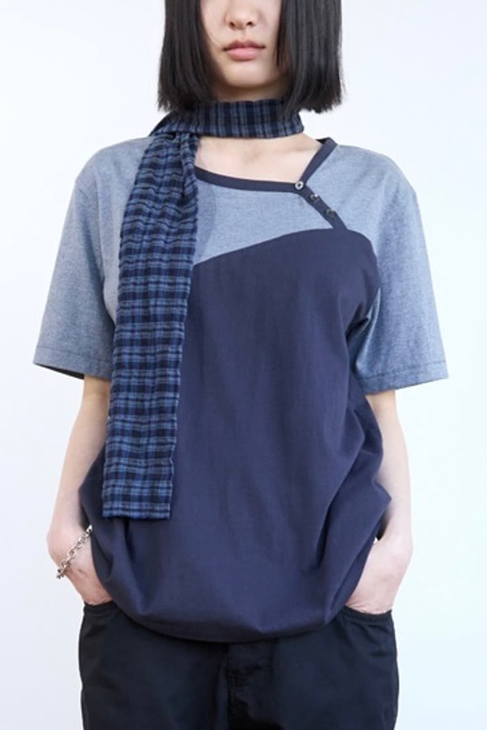 Scarf Tee Blue Charcoal 상품이미지2