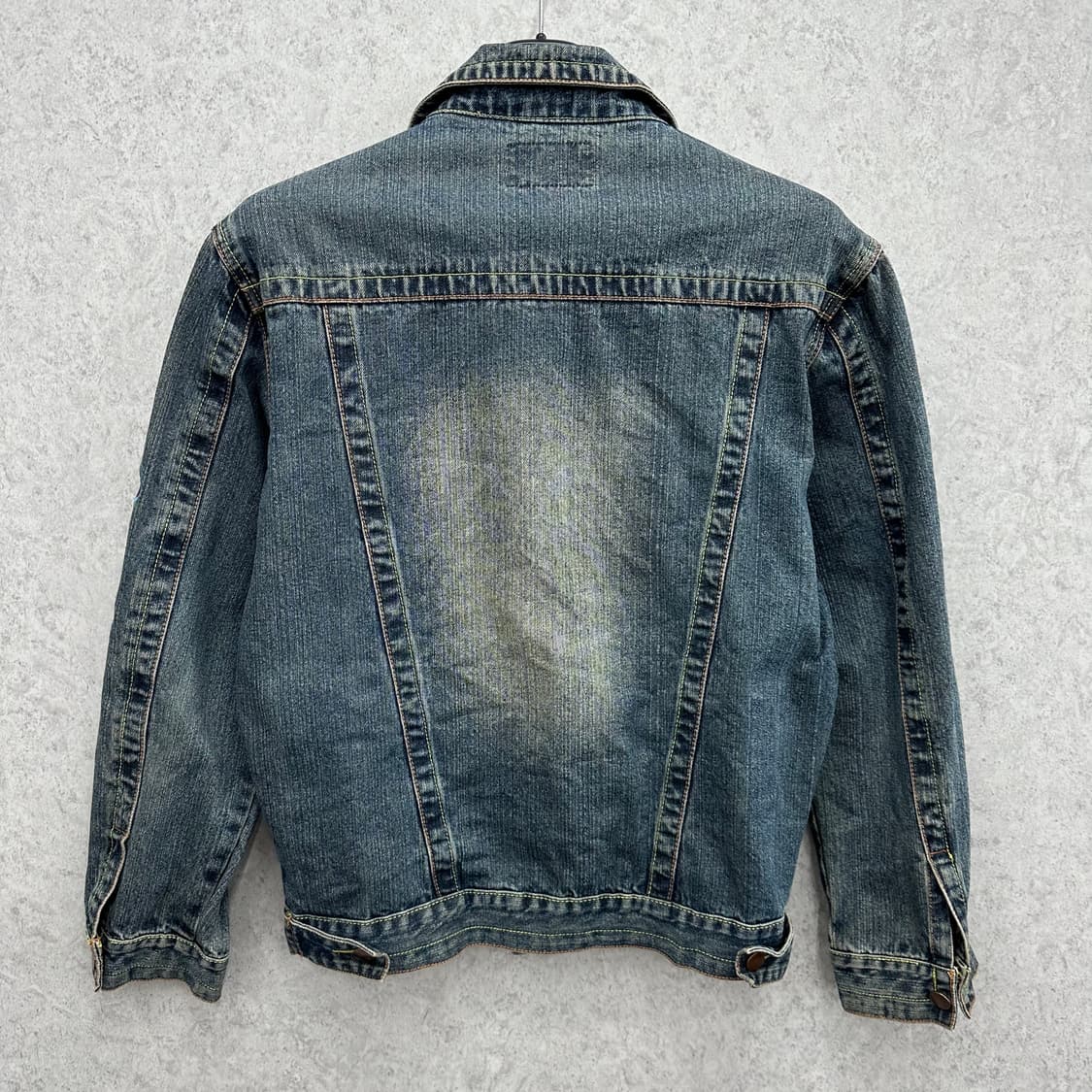 95 레터링 자수 남자 워싱 데님 청자켓 상품이미지2