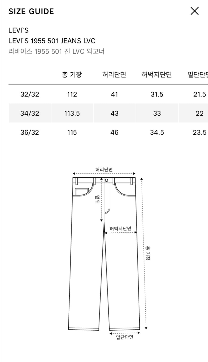LVC 1955 501® 진_WAGONER 34W32L 상품이미지5