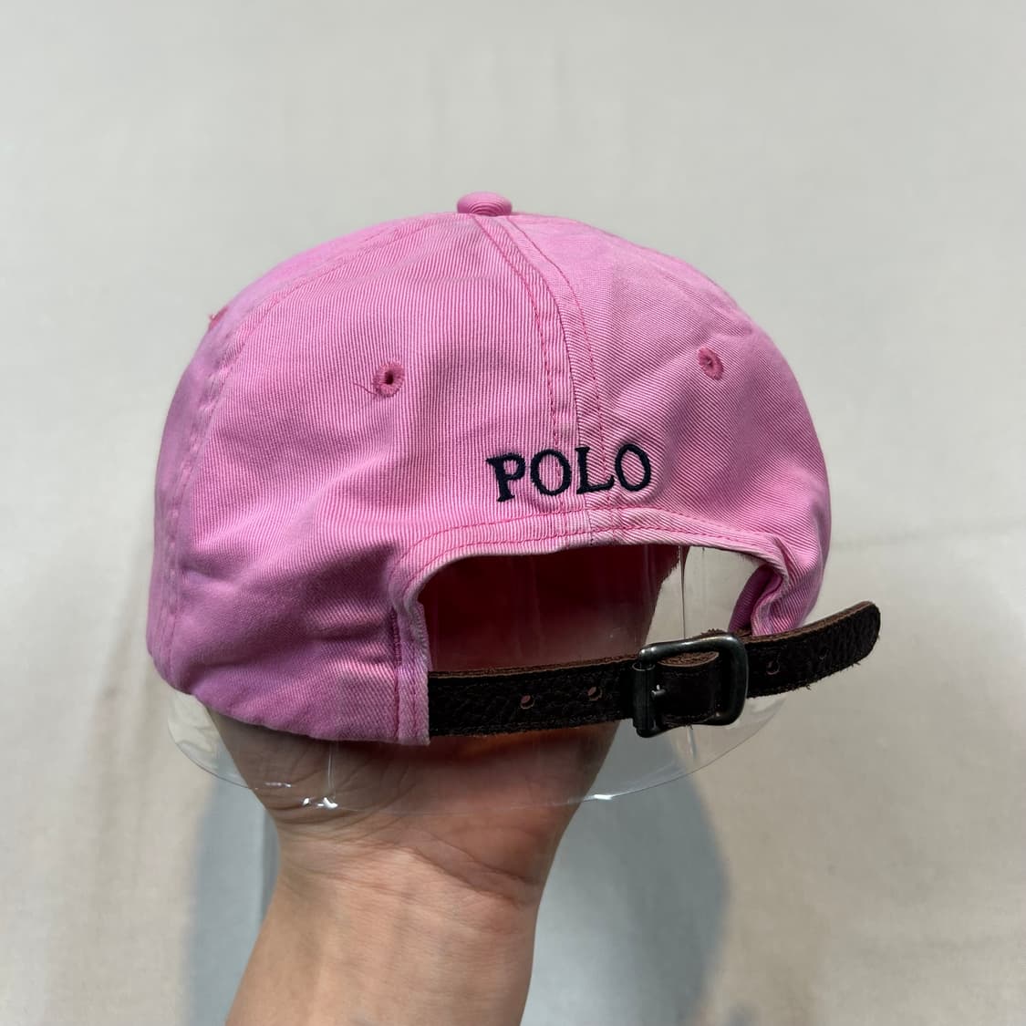 폴로 랄프로렌 핑크 볼캡 모자 가죽스트랩 정품 상품이미지5
