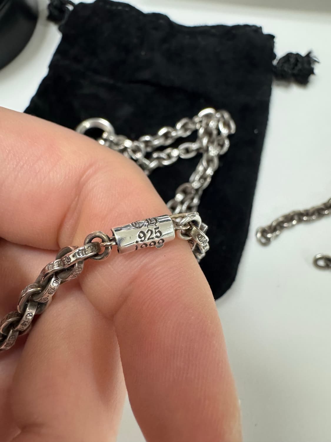 크롬하츠 스몰크로스 페이퍼체인 일체형 30인치 판매 상품이미지5