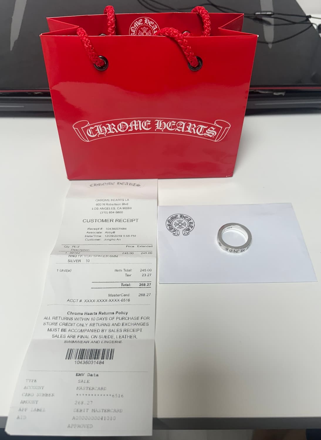 크롬하츠 퍽유링 6mm(쇼핑백, 영수증 포함) 상품이미지1