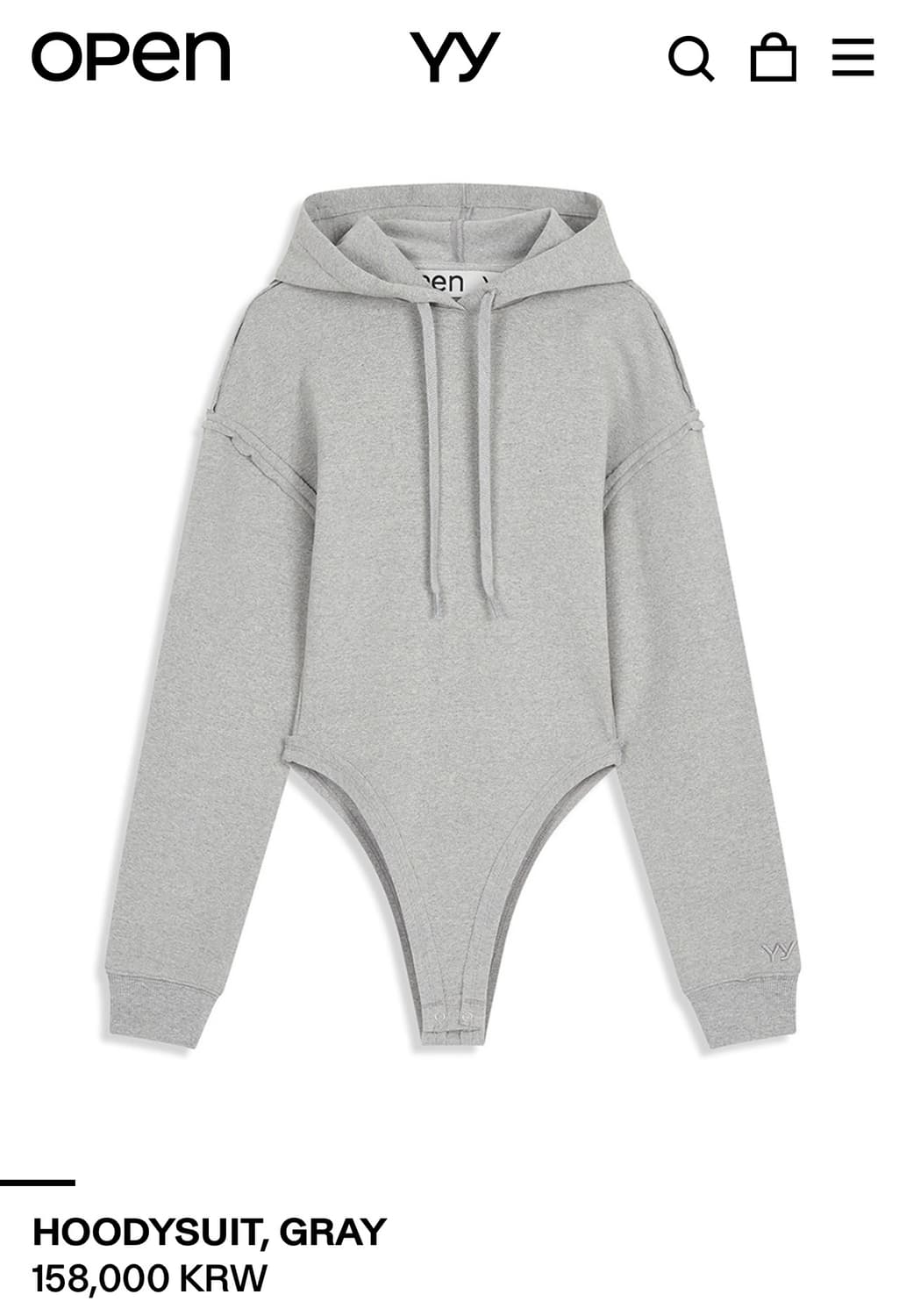 Open yy 오픈와이와이 후드 바디수트 s 상품이미지1