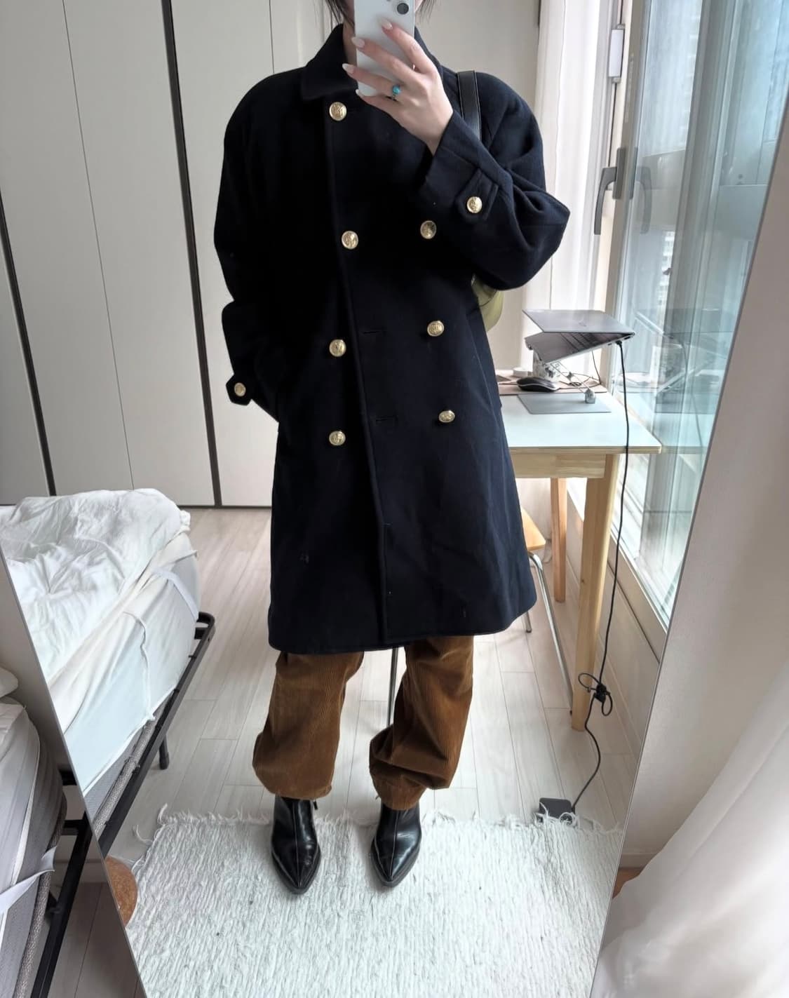 네이비 하프 코트 상품이미지1