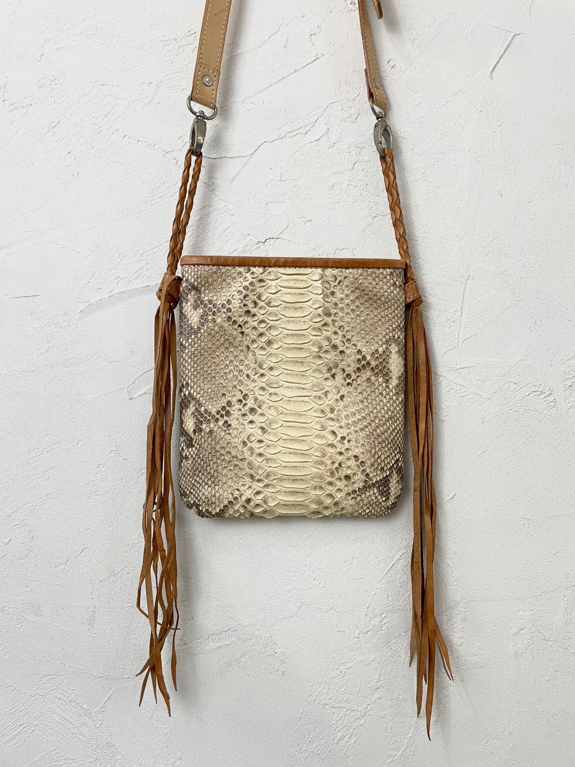 빈티지 스네이크 레더 크로스백 상품이미지2