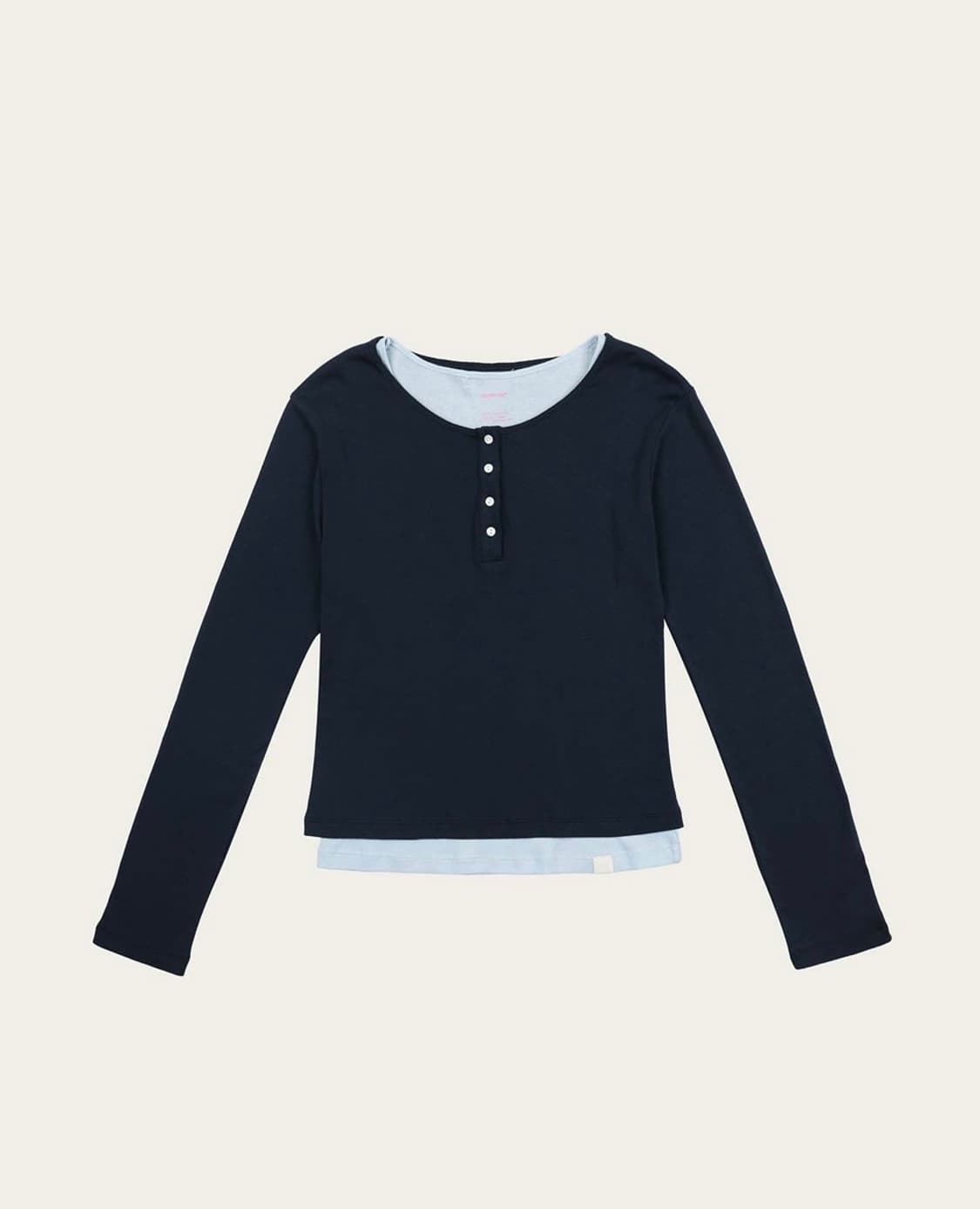 리본빛 Coni Layered Tee - Navy 상품이미지1