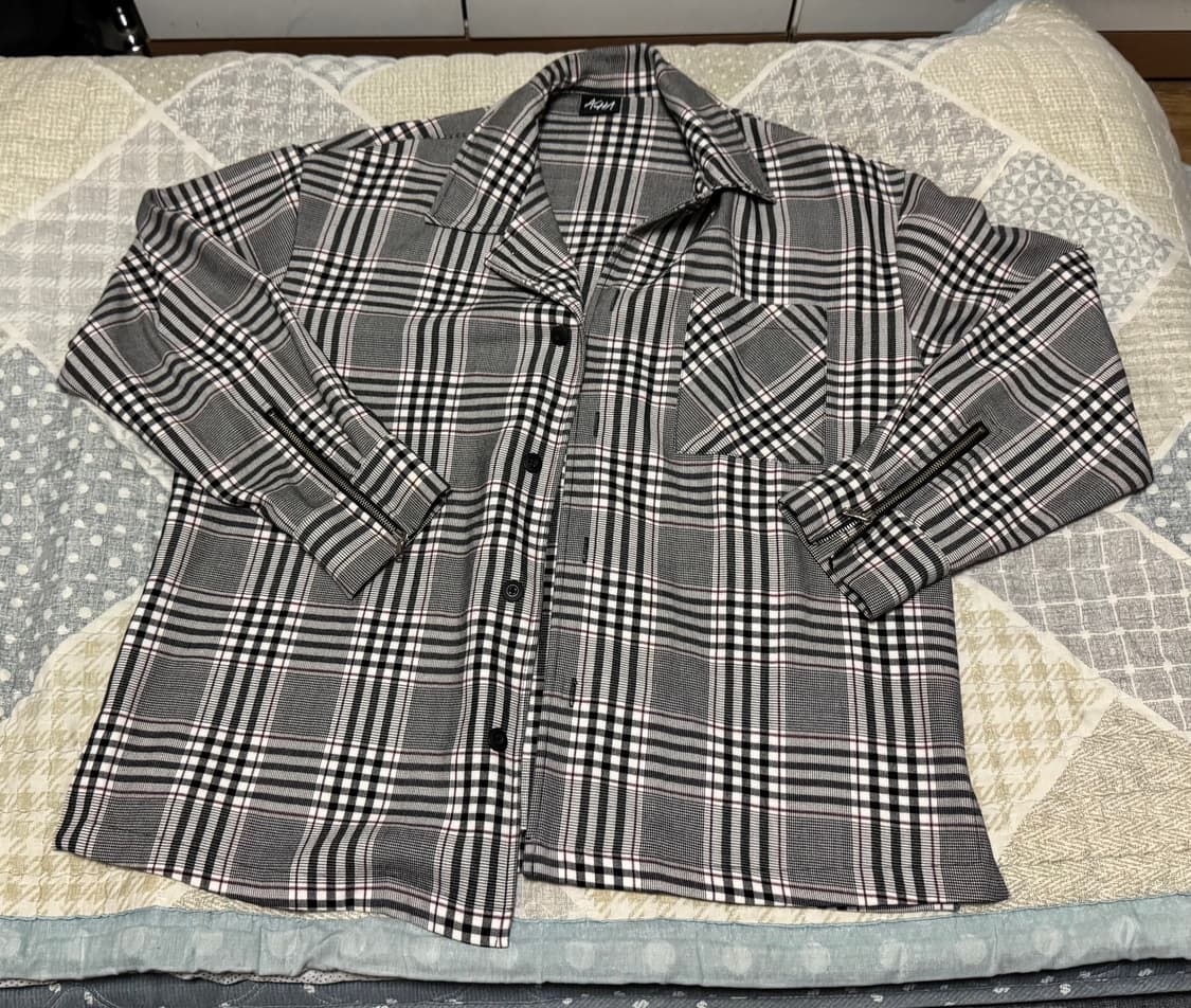 <거의 새것> [L] acha 오버핏 체크 셔츠 상품이미지1