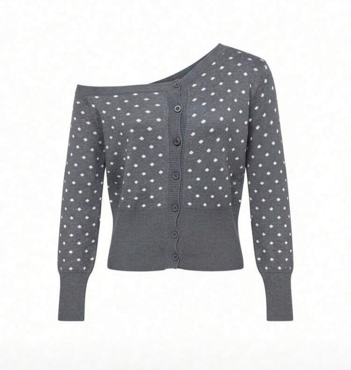 쉬인 원숄더 도트 가디건 상품이미지1