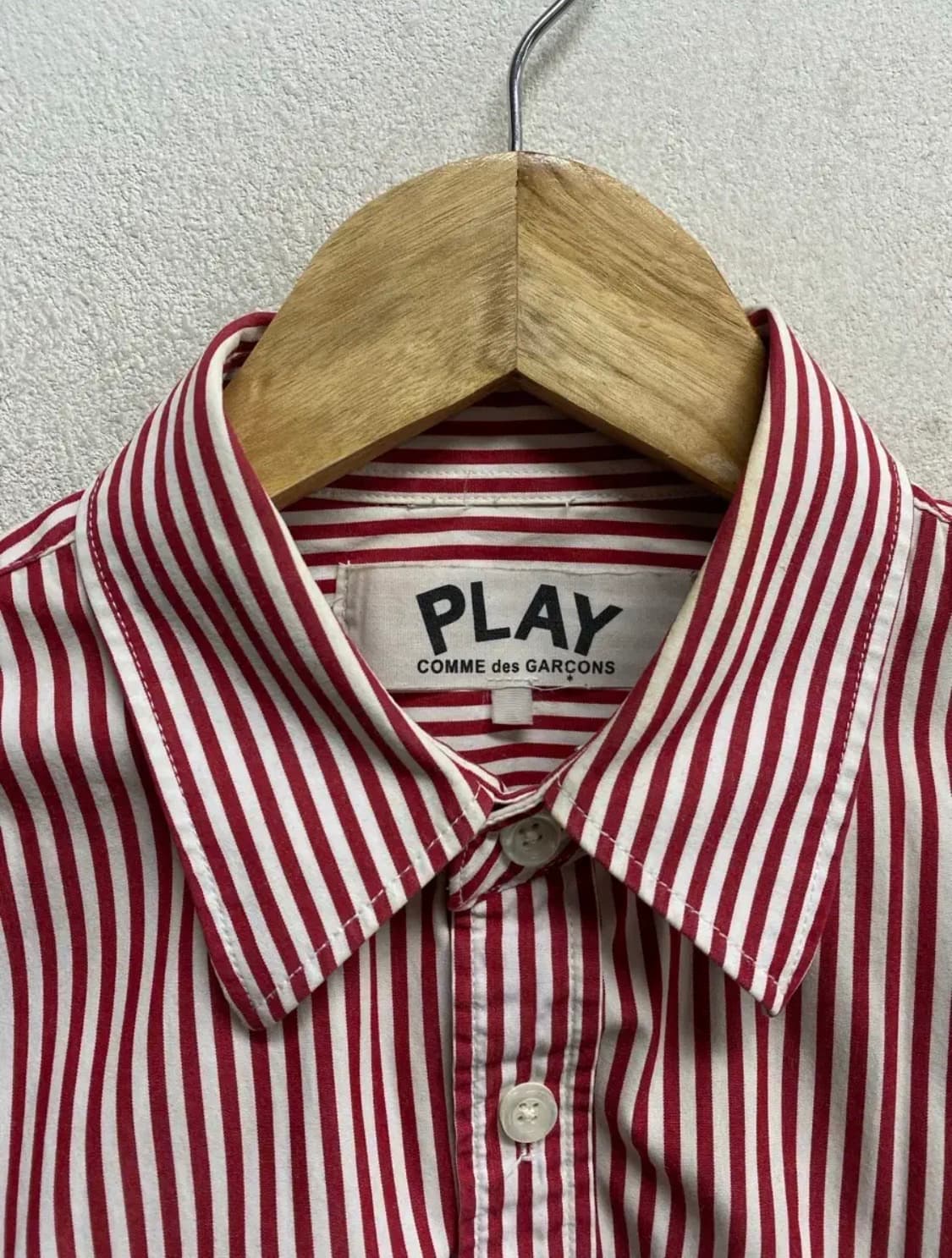 꼼데가르송 레드 스트라이프 셔츠 S 상품이미지6