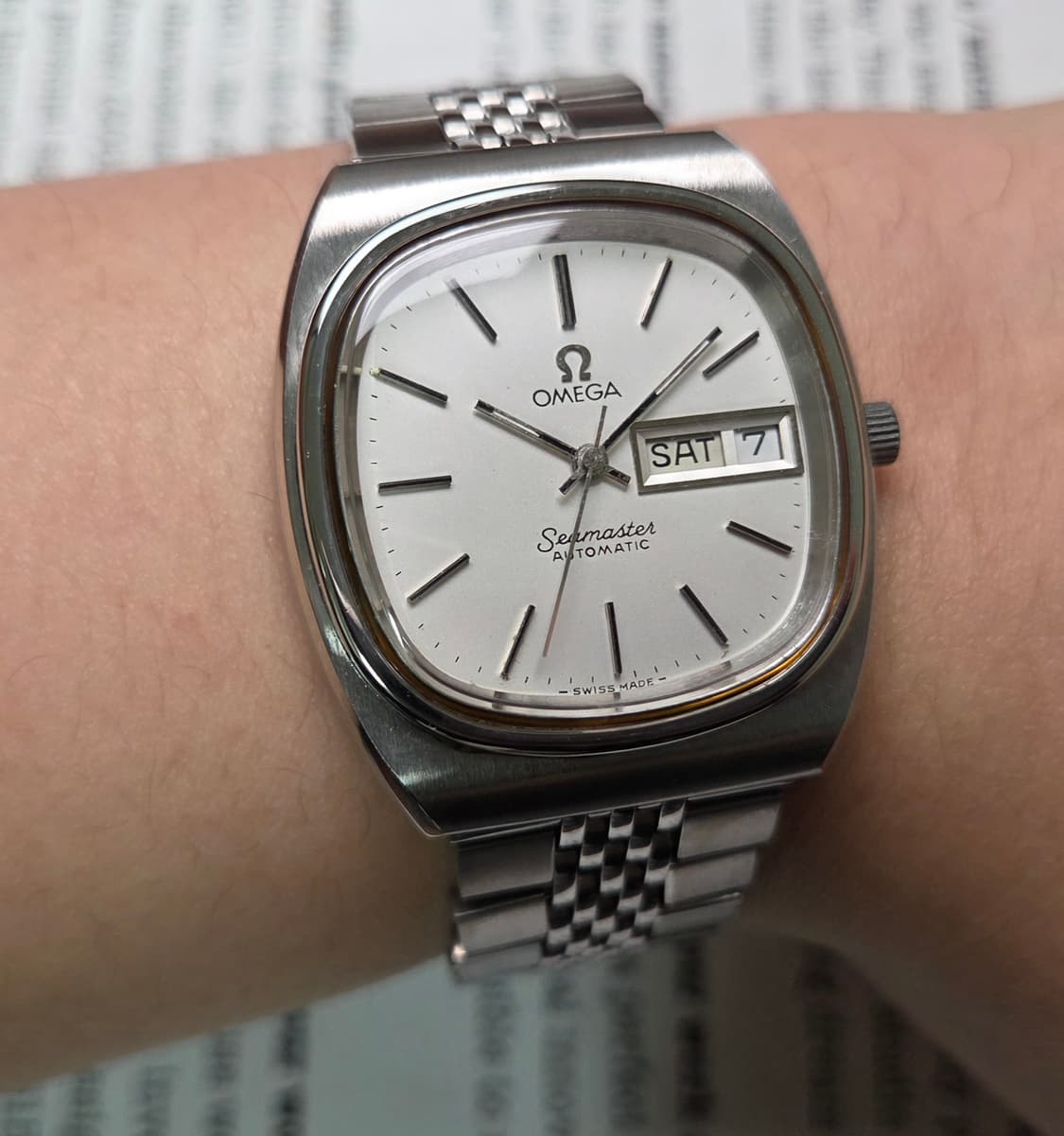 빈티지 오메가 씨마스터 테레비 데이데이트 실버판 (일자형 브슬 ver) 상품이미지3