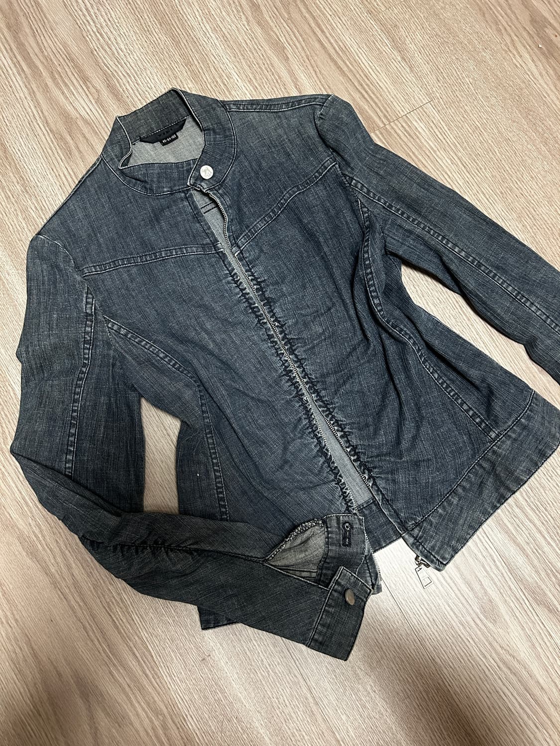 Vintage neck buckle denim jacket 상품이미지1