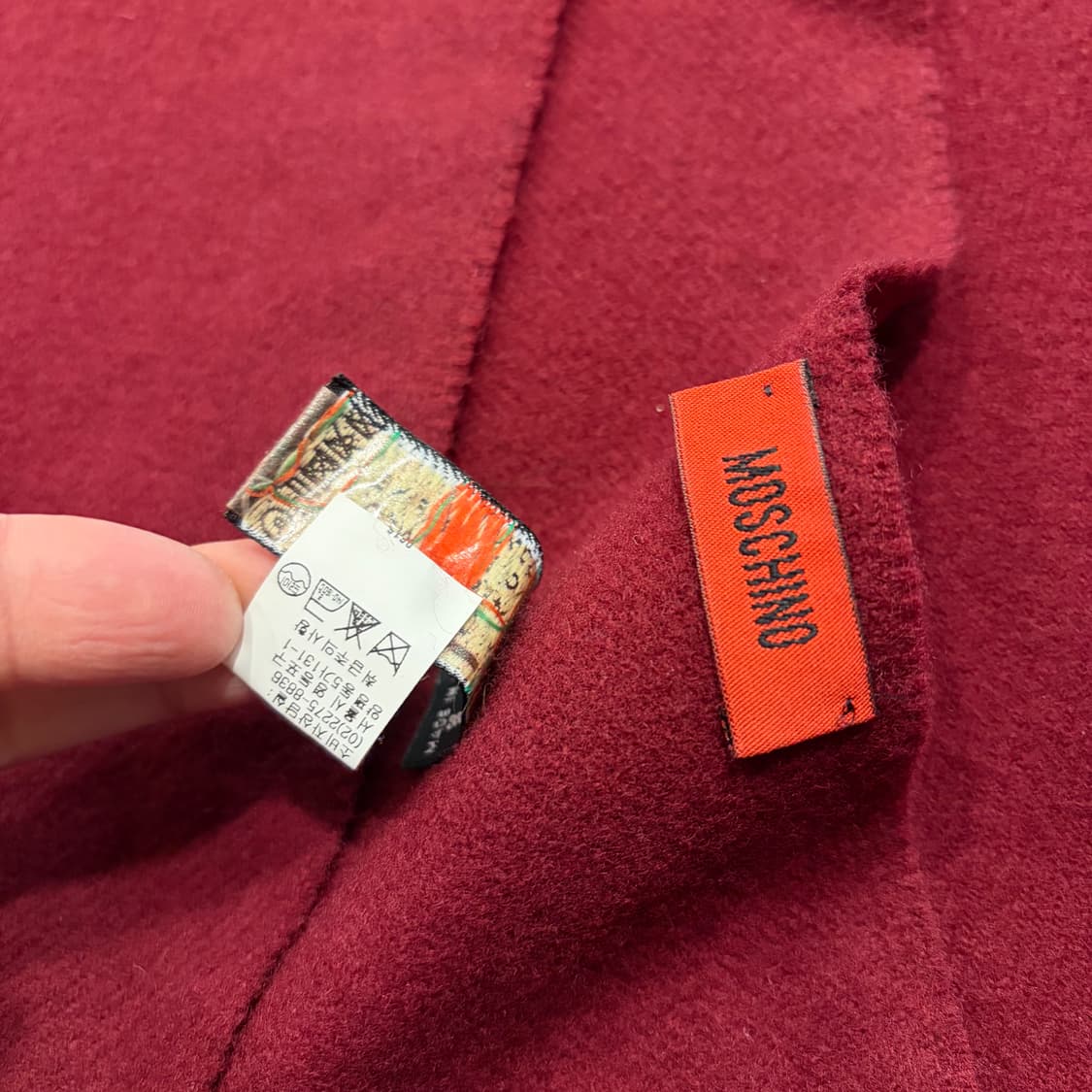 모스키노 울 머플러 버건디 목도리 수입택 상품이미지4