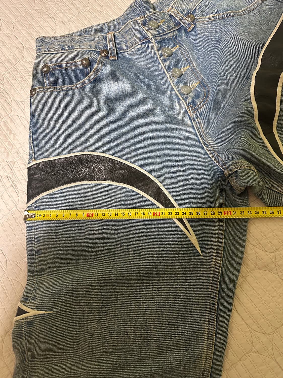 (M)떠그클럽 tc 레더 데님 팬츠 상품이미지6