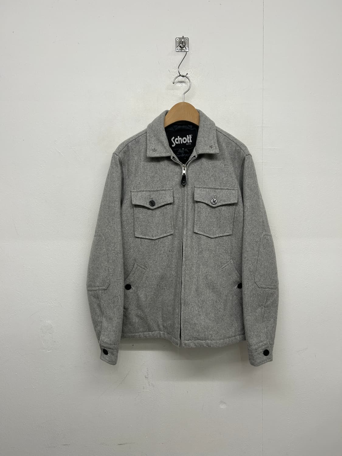 Schott 쇼트 밀리투리 울 셔츠 자켓 상품이미지2