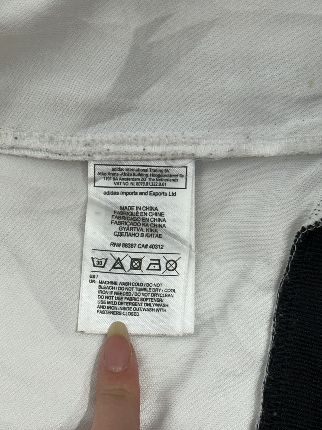 아디다스 화이트 블랙 삼선 트랙탑 져지 XL 상품이미지8