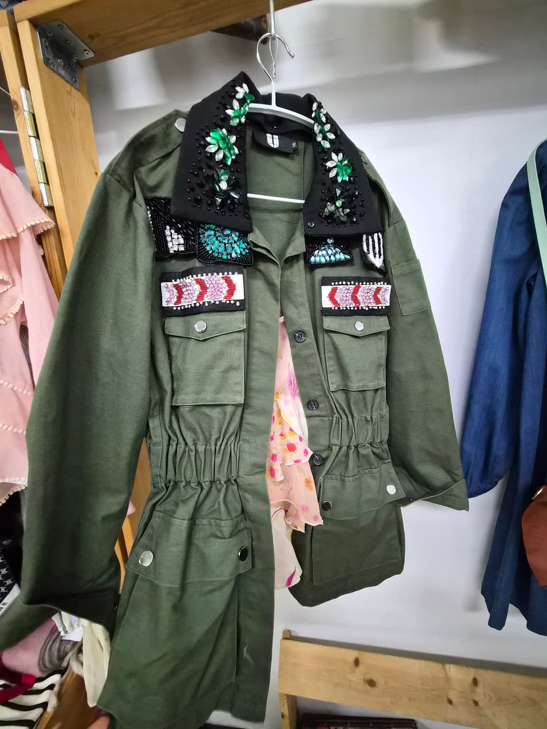 큐빅 빈티지 야상 상품이미지5