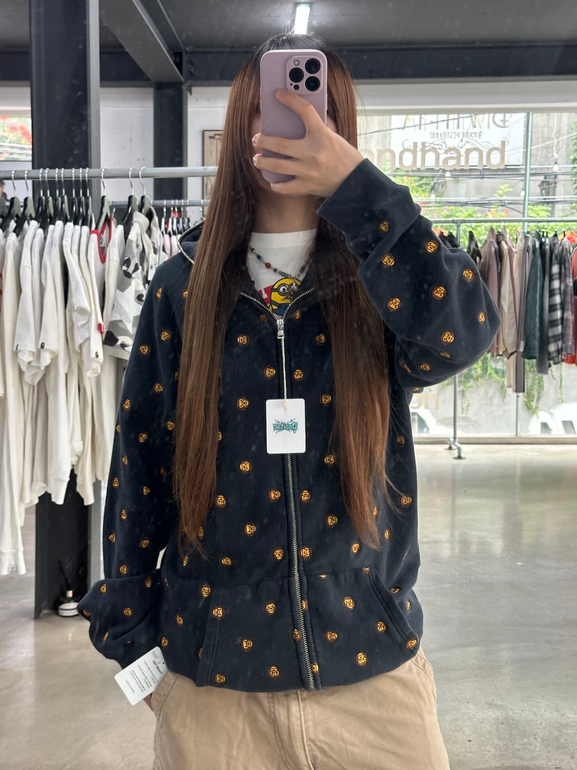 베이프 마일로 자수 투웨이 후드집업 상품이미지1