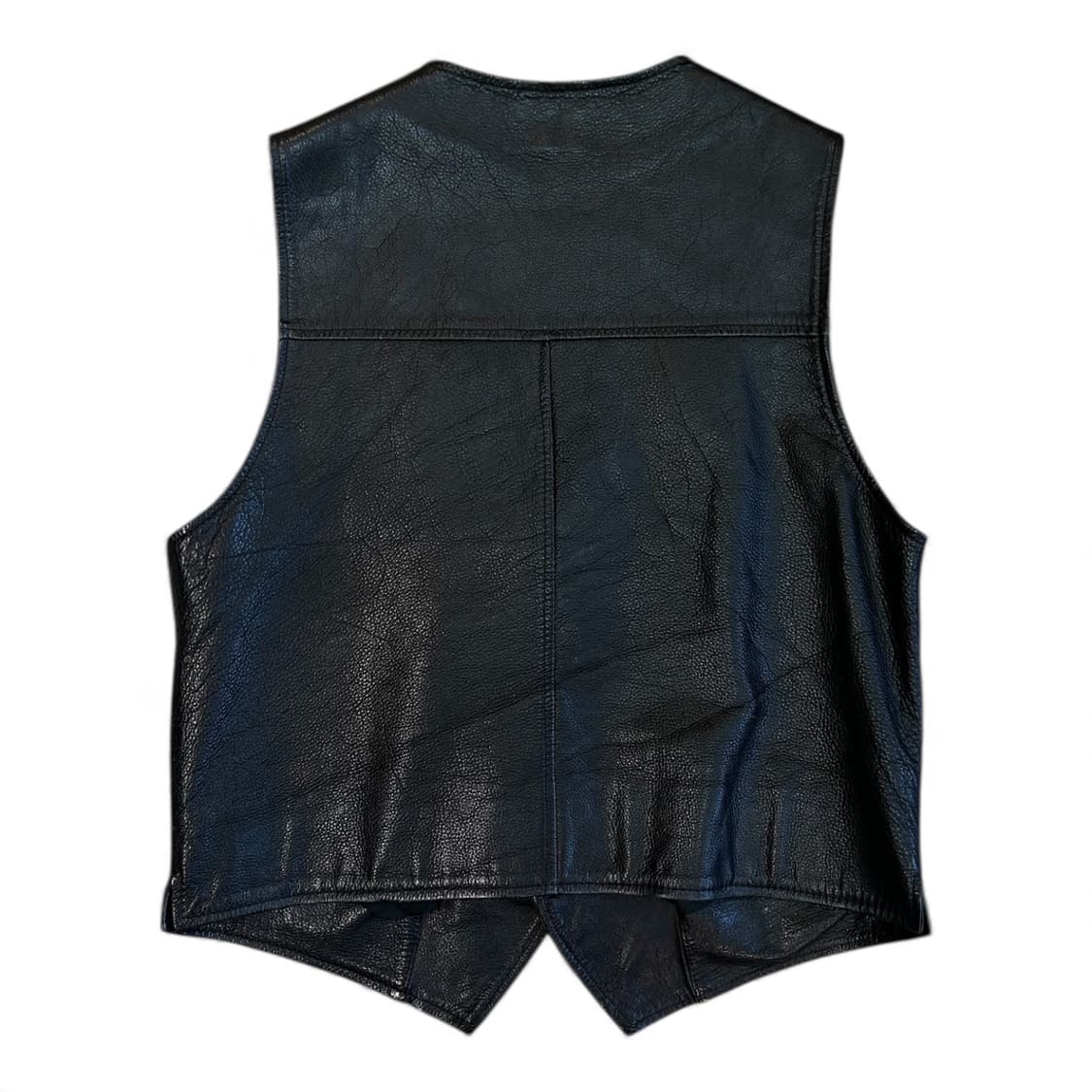 Vintage Black Leather Vest 상품이미지2