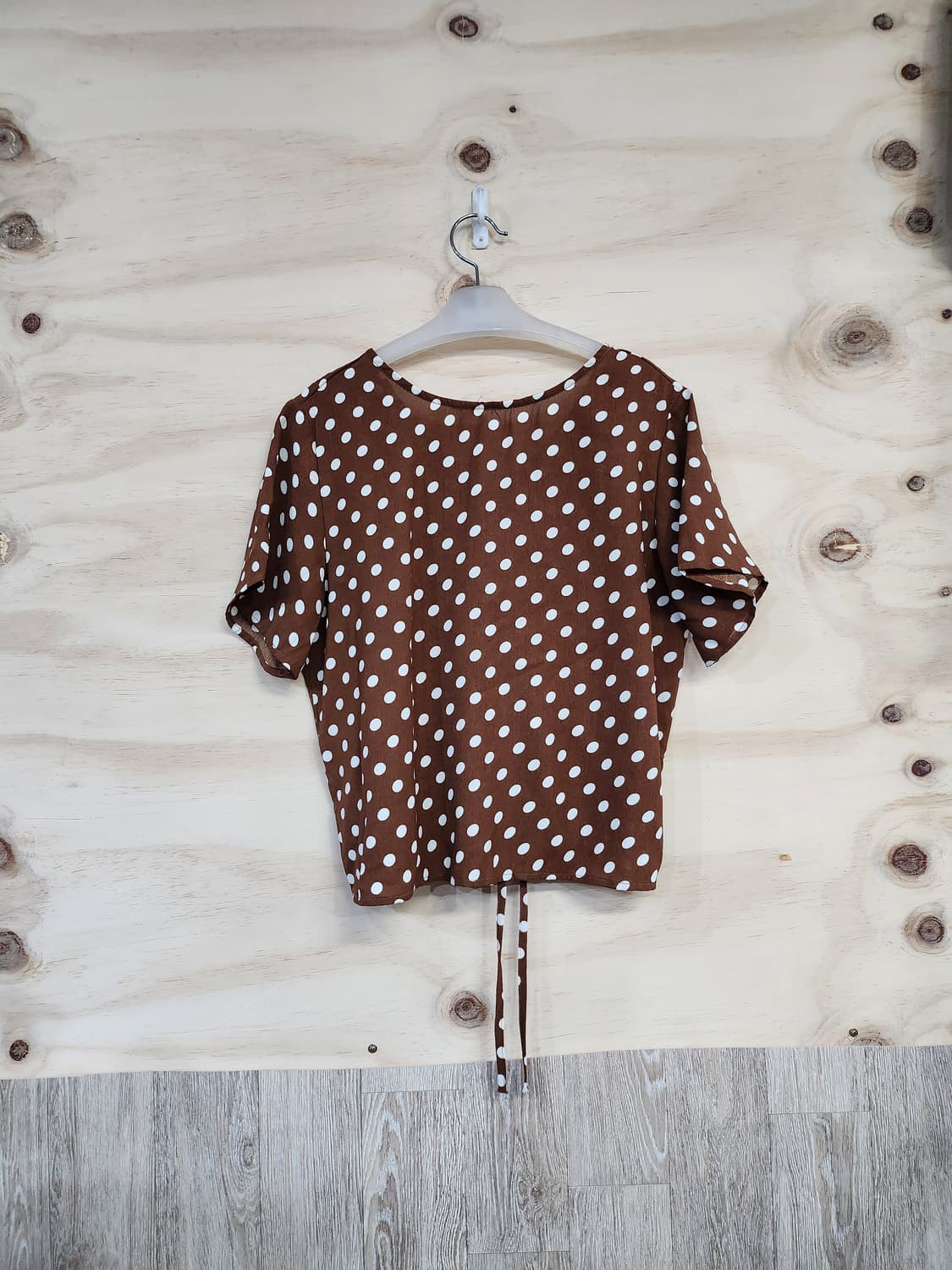 1097) 도트 셔링 블라우스 상품이미지2