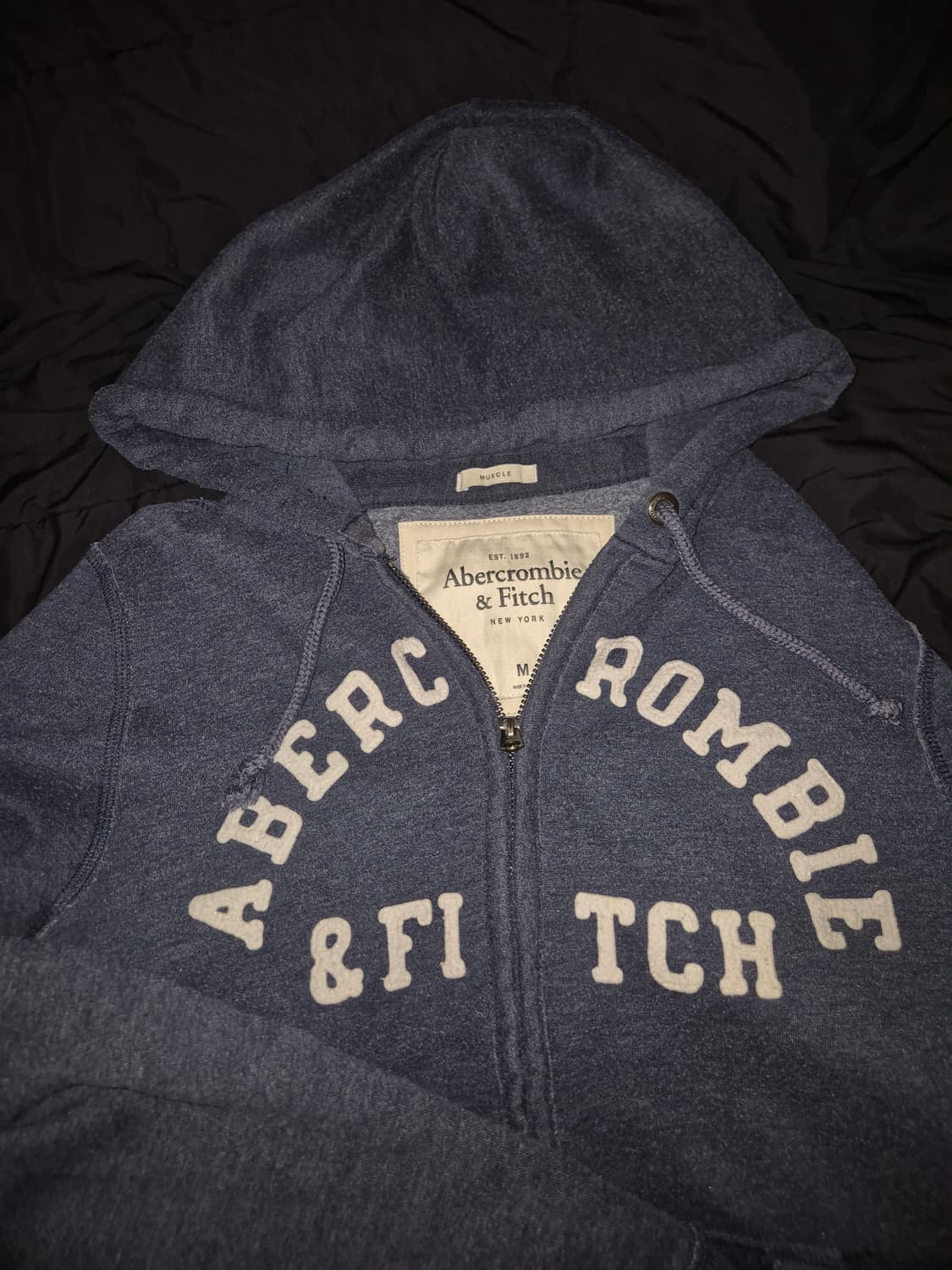 아베크롬비 네이비 후드집업 머슬핏 상품이미지1