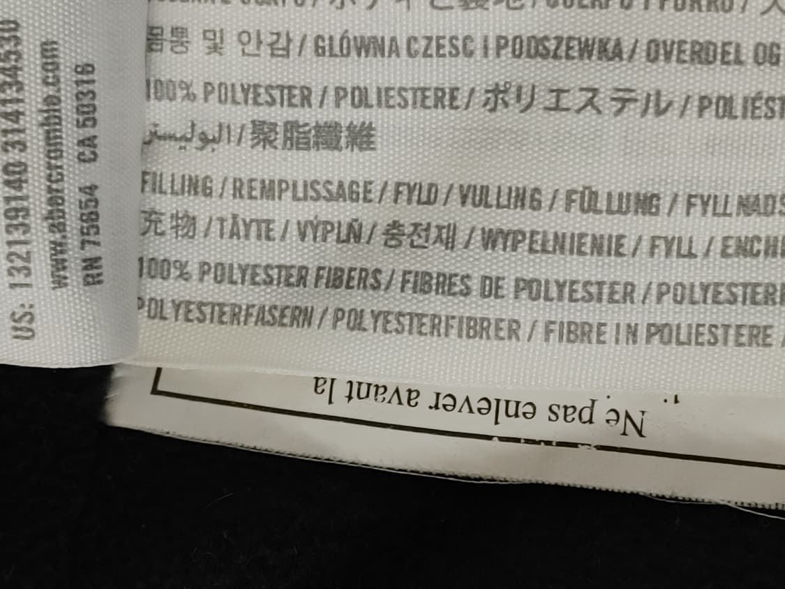 Abercrombie&Fitch 아베크롬비 남성 패딩조끼(연블랙) 상품이미지10