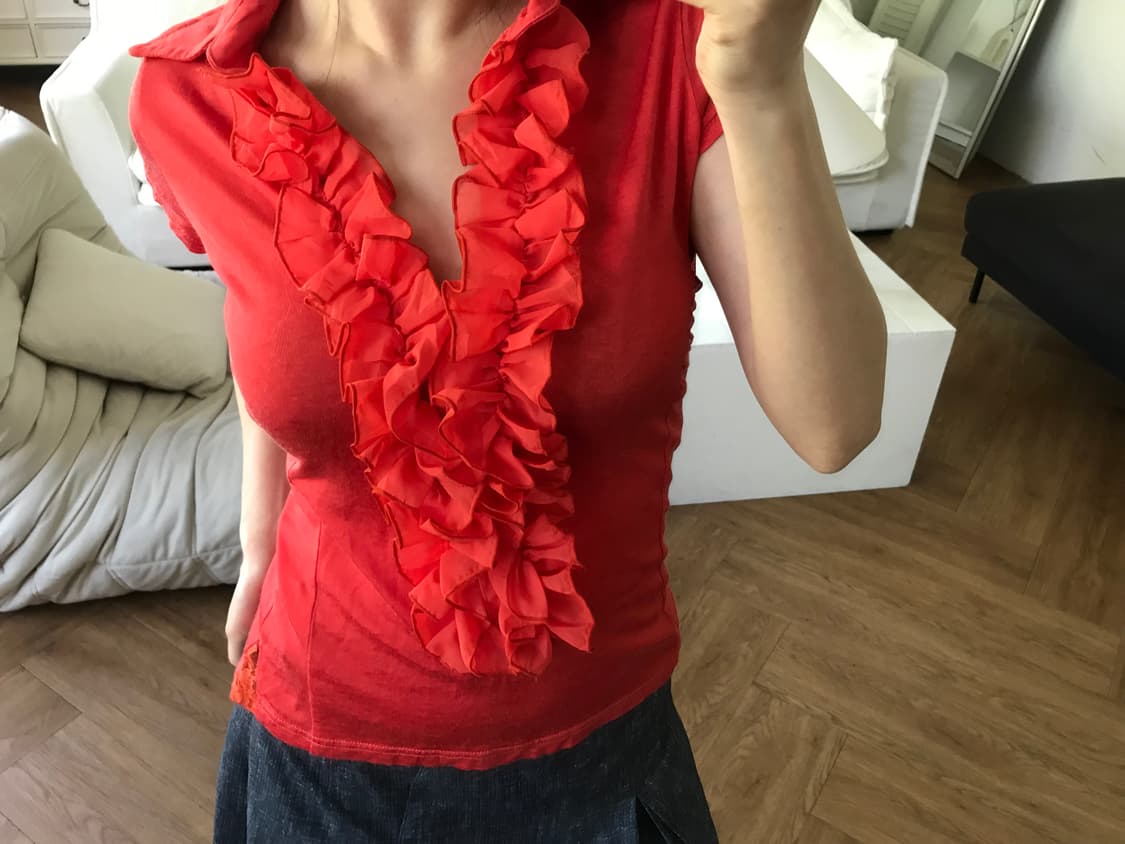 vintage ruffle lace top 상품이미지7