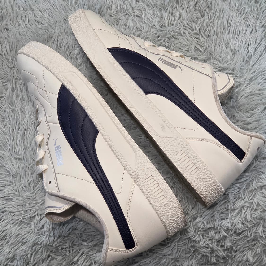 3q-6:푸마 슈퍼 팀 클래식 화이트 네이비(290mm)-상태긋 상품이미지8