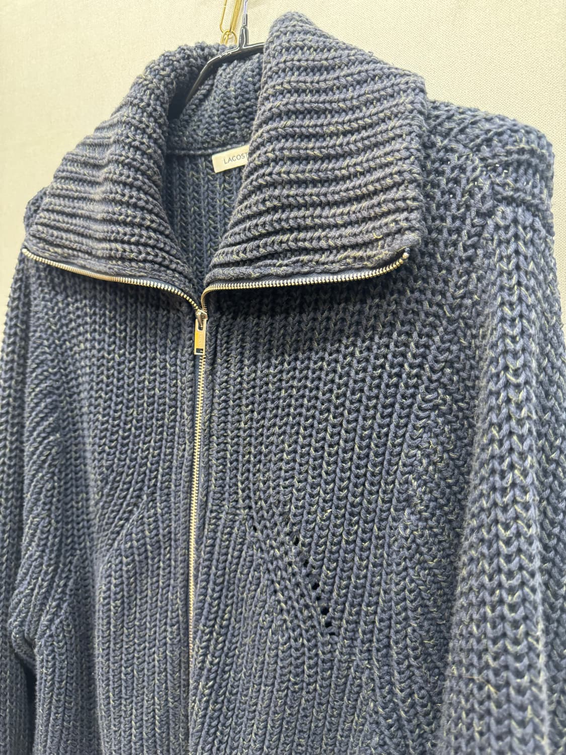 라코스테 코튼/울 터틀 니트 집업 S(L) 상품이미지2