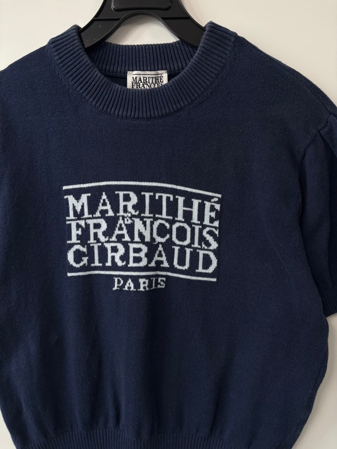 마리떼 네이비 반팔 니트 상품이미지3