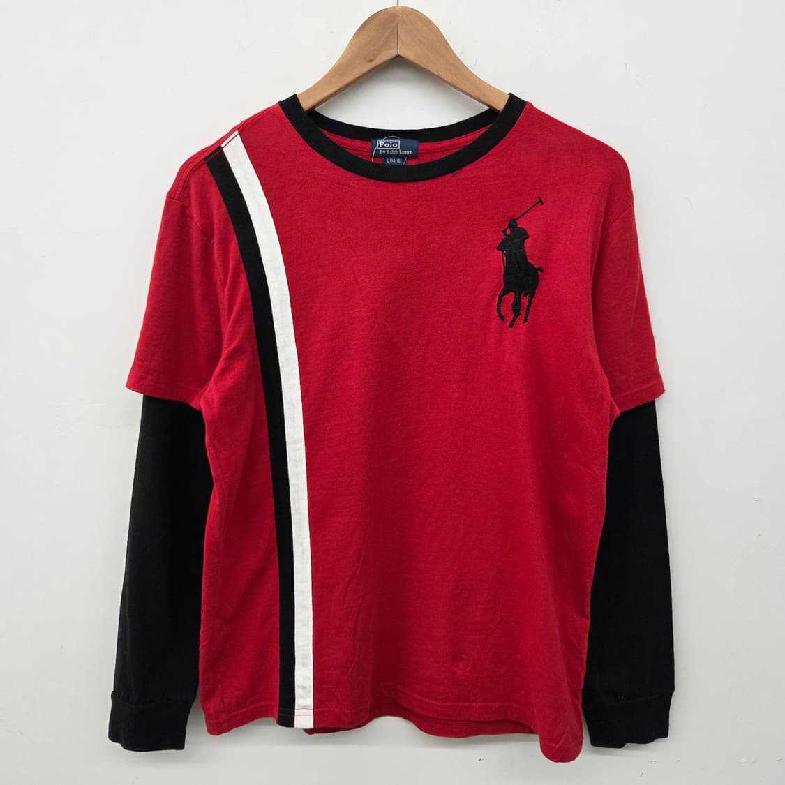 폴로 랄프로렌 레이어드 긴팔 티셔츠 레드 남L 상품이미지2