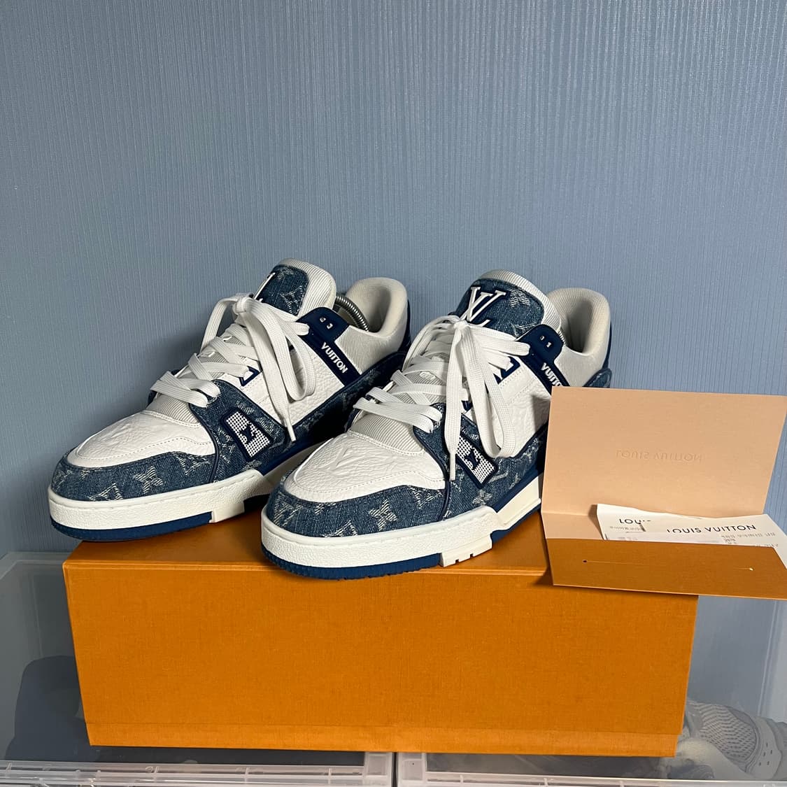 루이비통 LV 트레이너 모노그램 데님 블루 7사이즈 상품이미지1