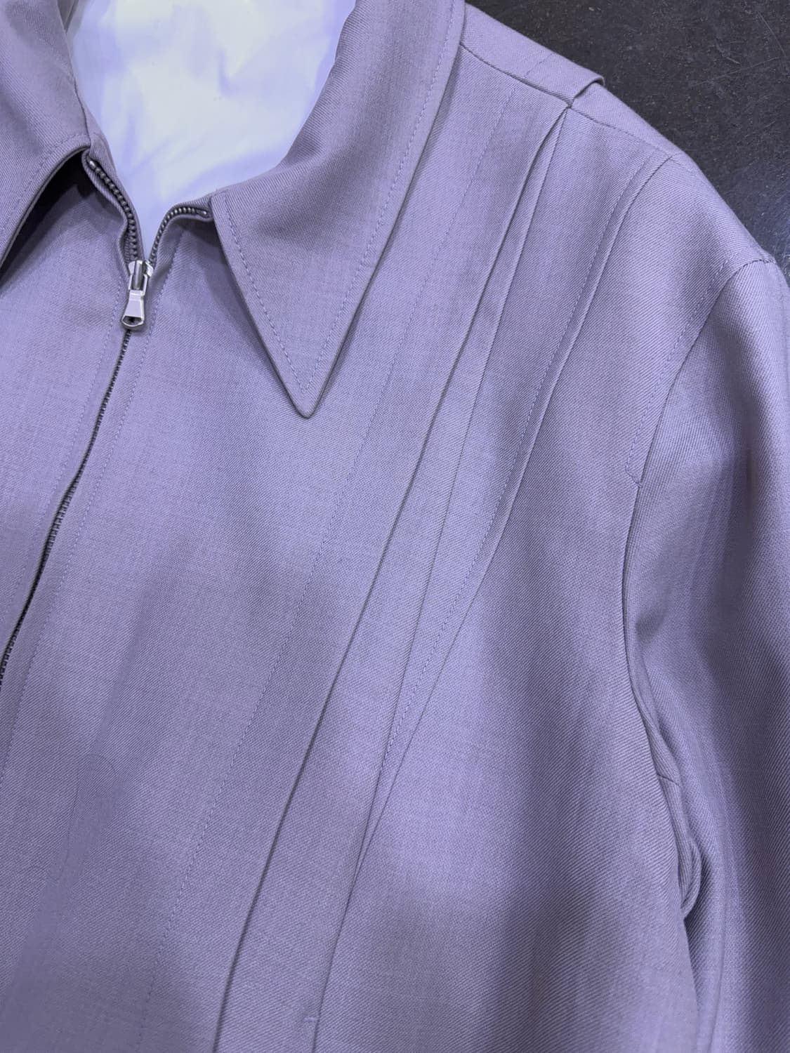 쿠어 울 절개라인 블루종 자켓 모카 그레이 M 상품이미지7