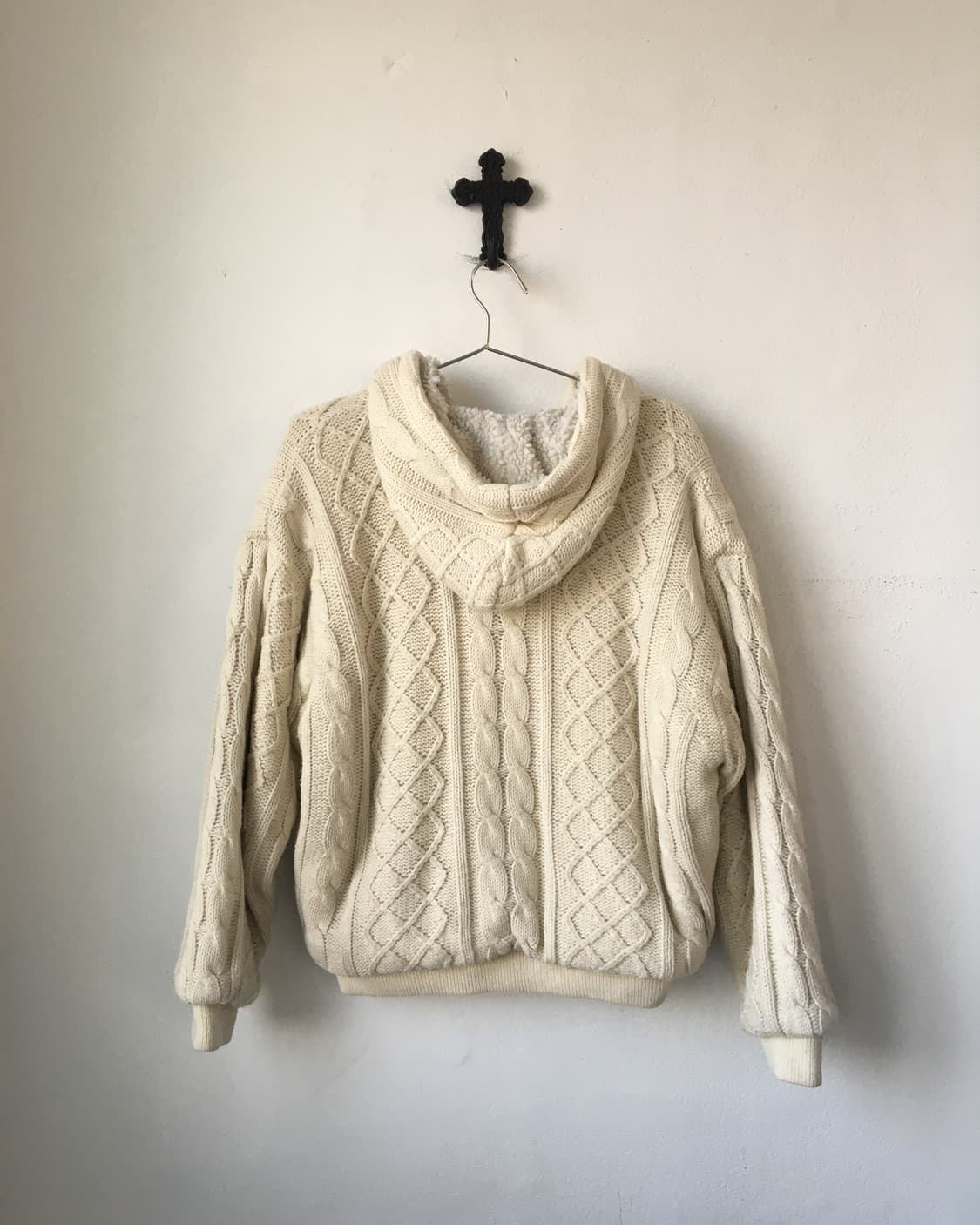 Cable knit hood zip up 상품이미지3