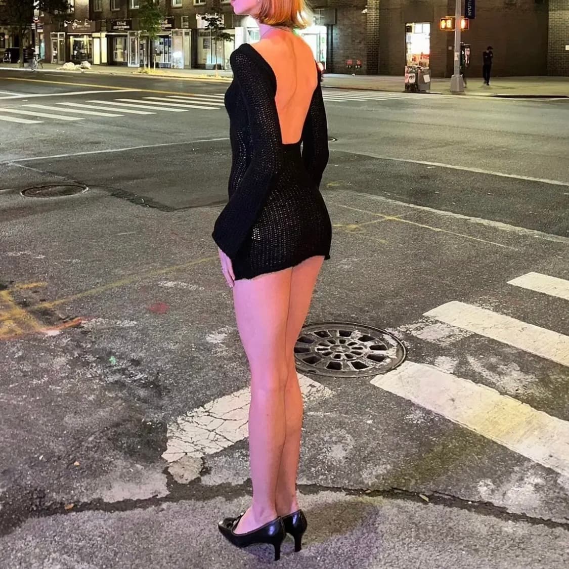 Sachraga 백리스 니트 드레스 블랙 사이즈 2 상품이미지3