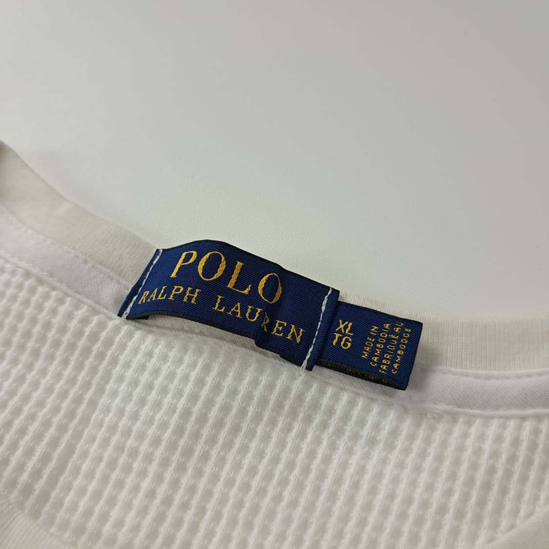 CK342 XL 폴로 화이트 와플 티셔츠 상품이미지3