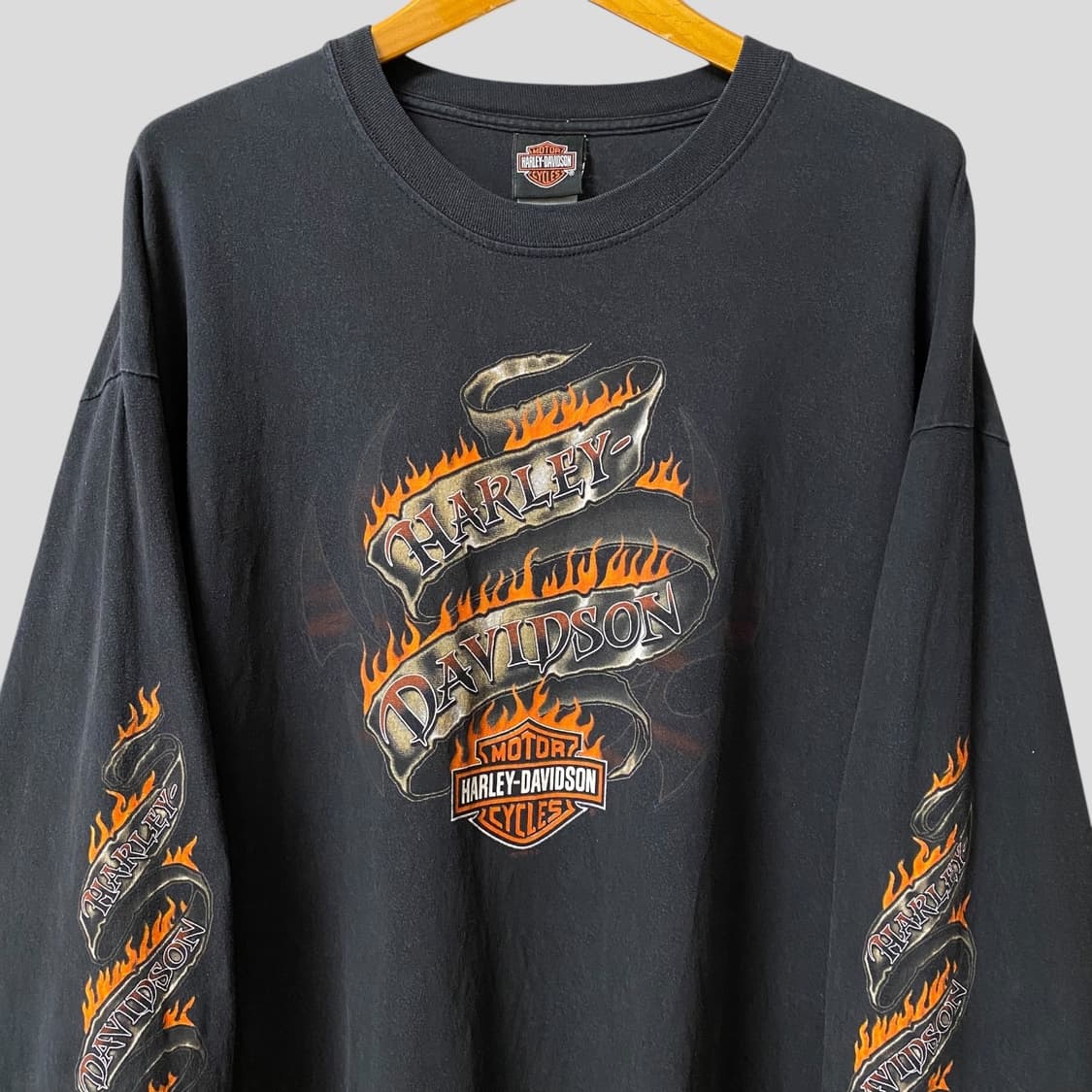 (2XL)00s 할리데이비슨 플레임 긴팔티셔츠 상품이미지2