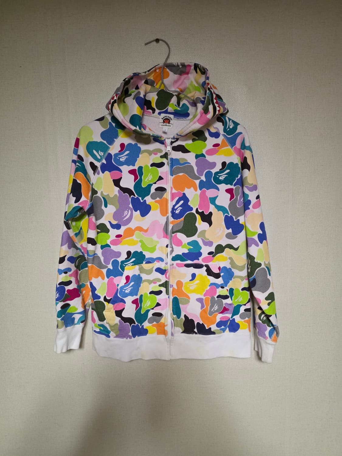 [160, XS] 베이프 멀티카모 샤크 후드집업 키즈 상품이미지1