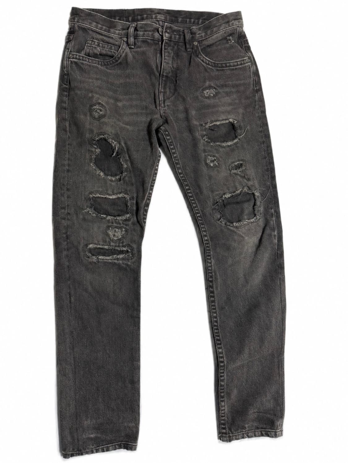 Helmut lang 블랙 디스트로이드 데님 팬츠 상품이미지1