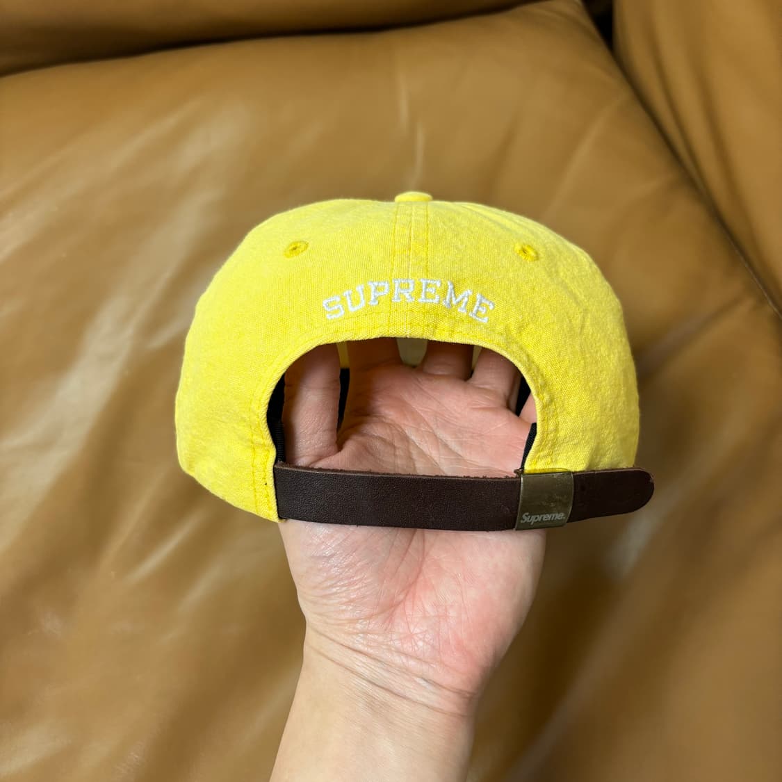 슈프림 S로고 볼캡 모자 워시드 옐로우 상품이미지7