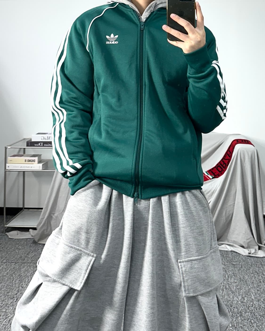 아디다스 그린 슈퍼스타 트랙탑 져지 L 상품이미지3