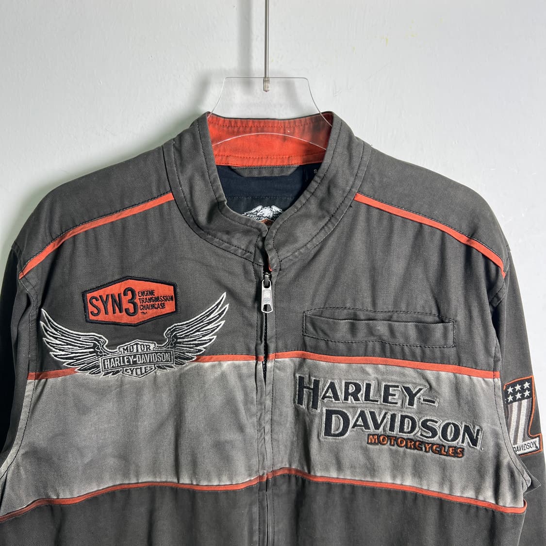 00's 할리데이비슨 코튼 레이싱 자켓 S 상품이미지4