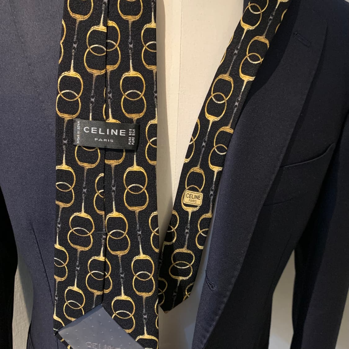 셀린느(CELINE) 명품넥타이 클래식 정장패션 블랙컬러 A등급 상품이미지2