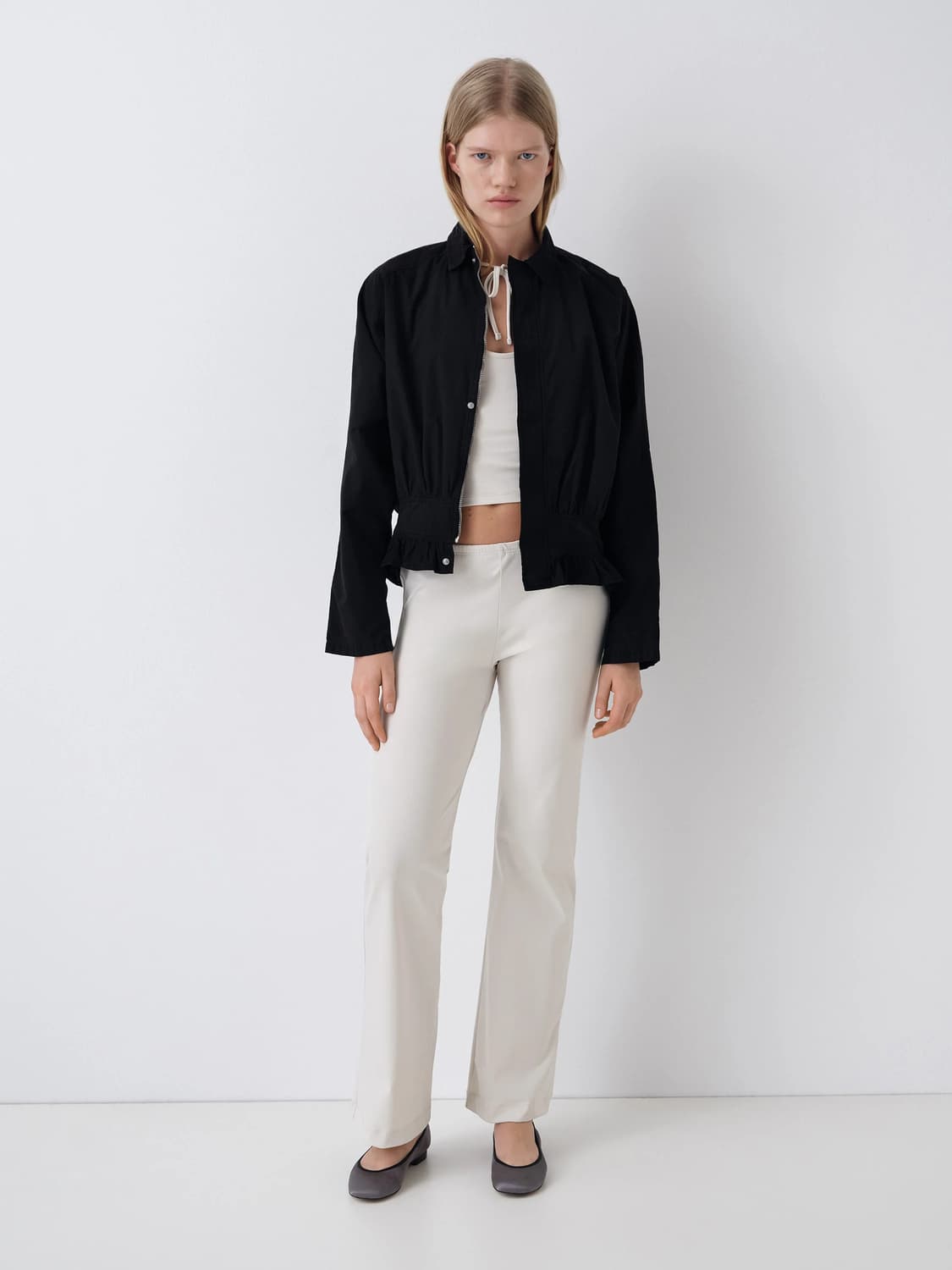 (S,M)/ 기마구아스 ASHLEY 데님 프릴 자켓 상품이미지1