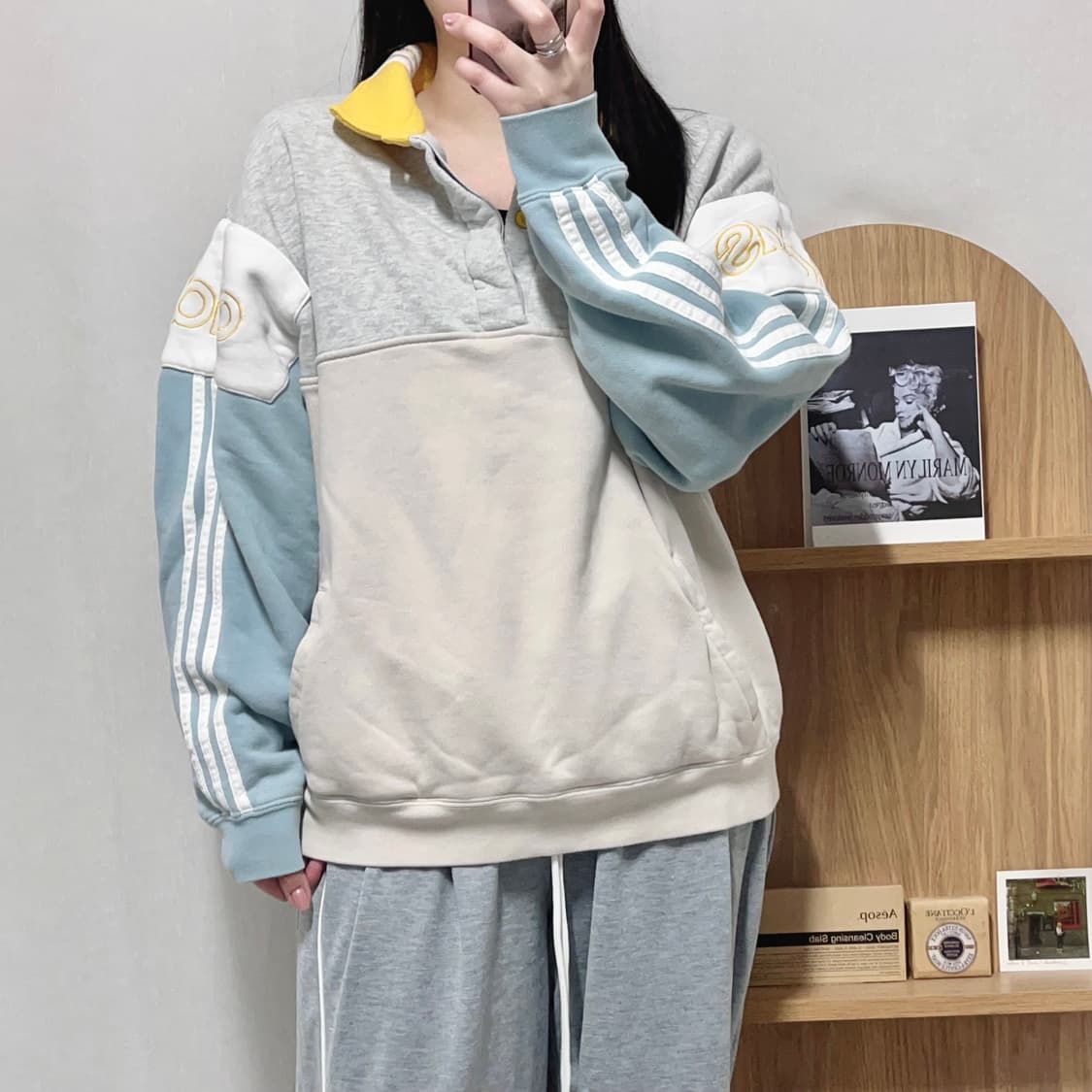 [정품] 아디다스 배색 하프 단추넥 [ 2XL ] 상품이미지2