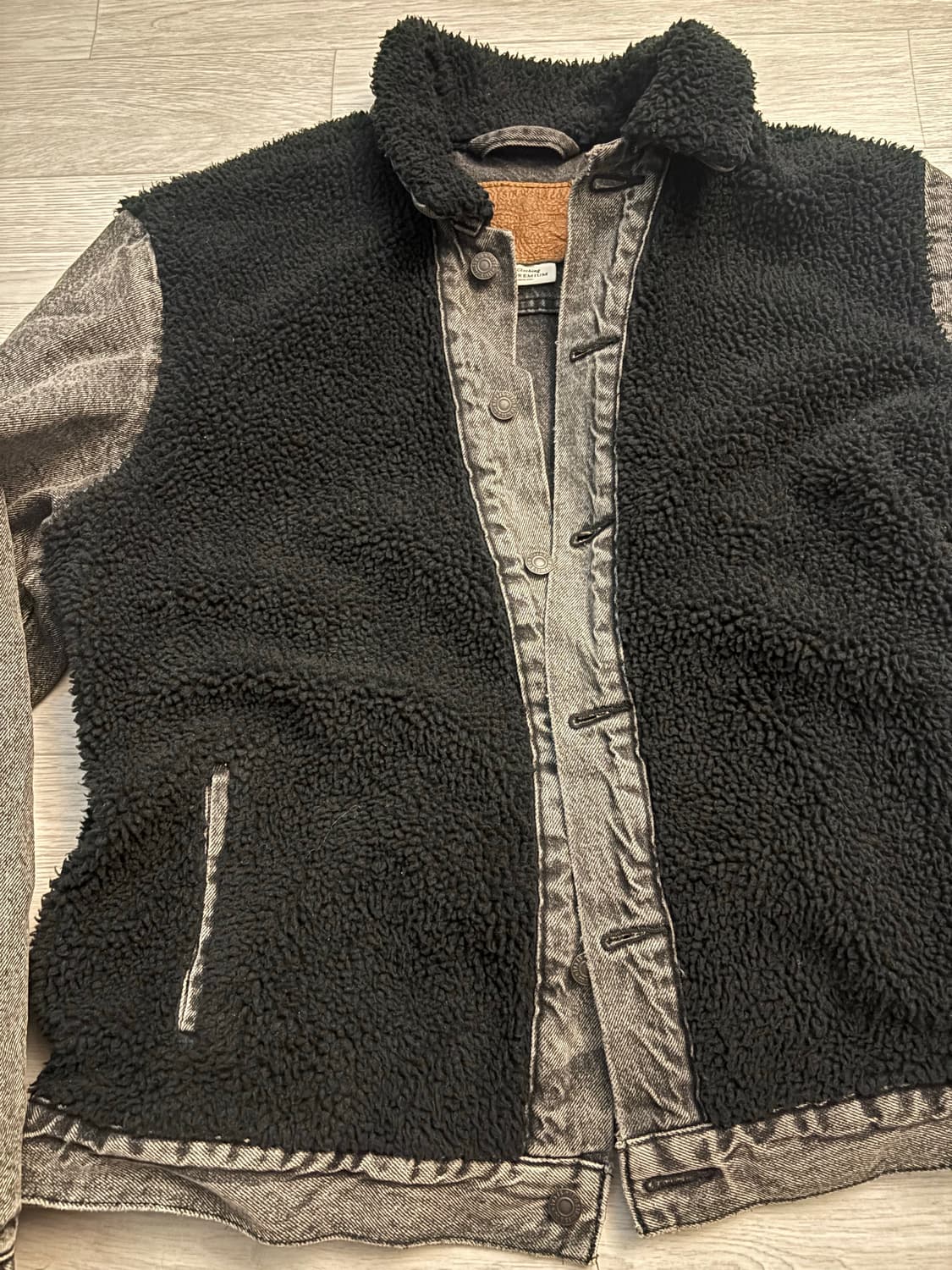 리바이스 블랙 데님 양털 쉐르파 트러커 자켓 상품이미지3