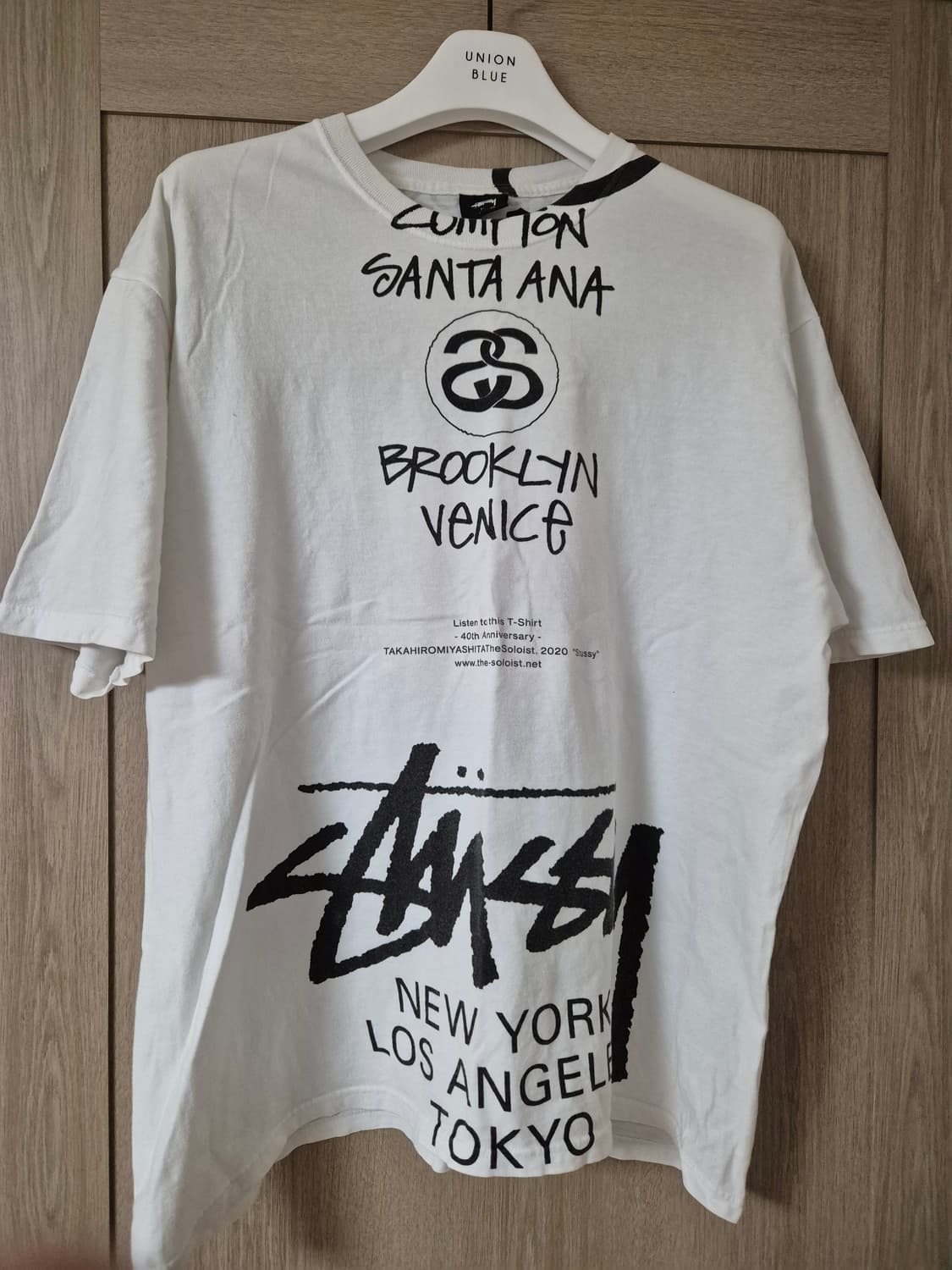 [L] 스투시 솔로이스트 월드투어 40주년 반팔 티셔츠 화이트 상품이미지2
