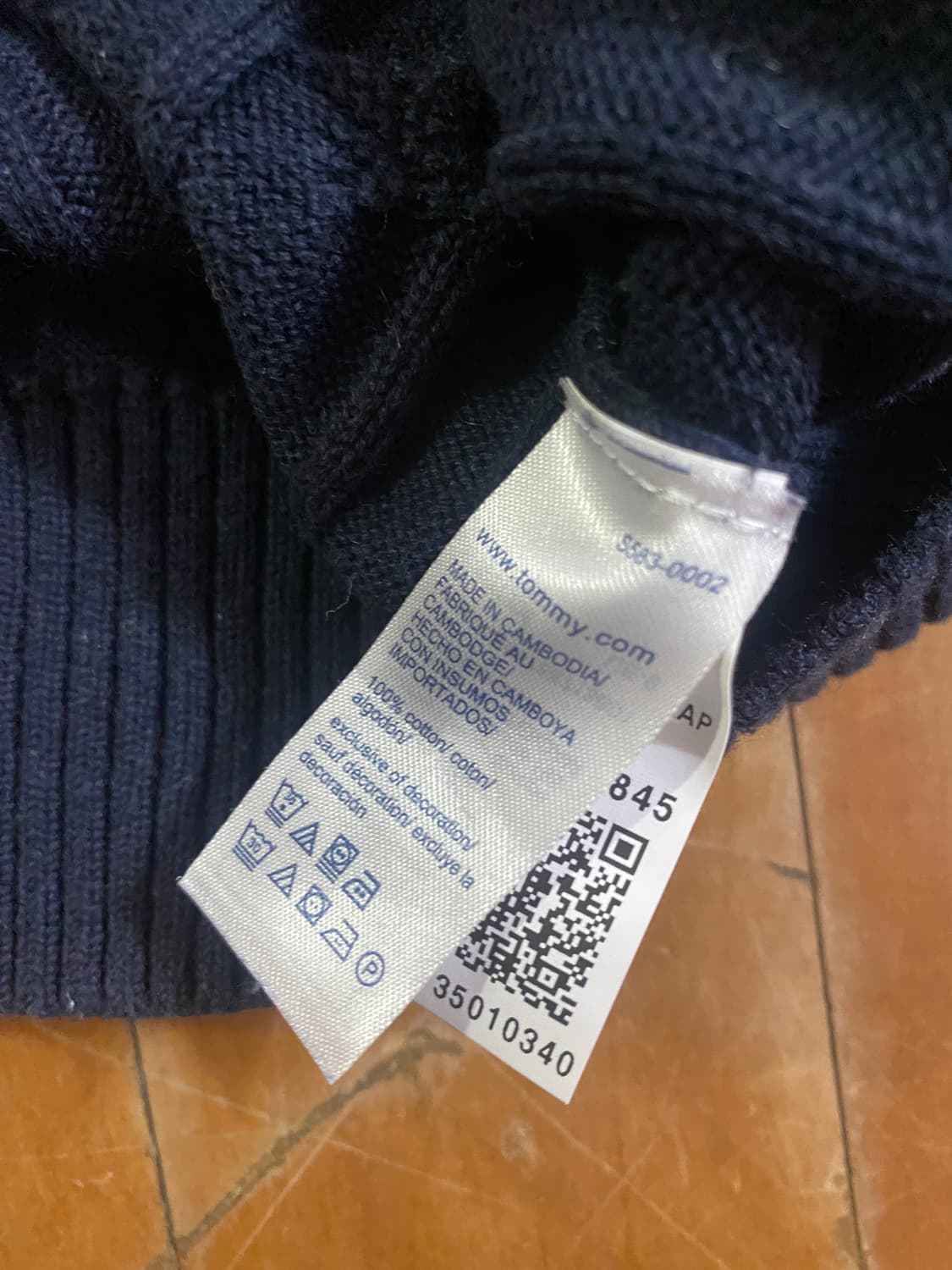 타미힐피거 네이비 케이블 하프집업 니트 L (105) 상품이미지3