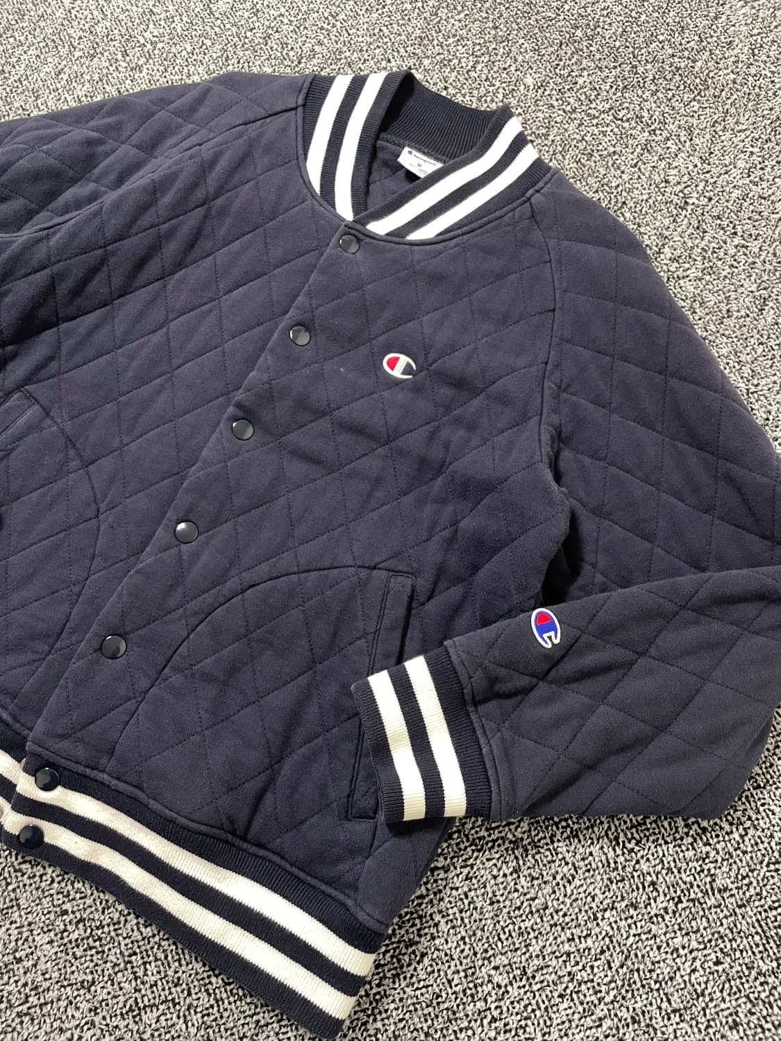빈티지9. 챔피온 써모라이트 멜톤 퀼팅 바시티 자켓 점퍼 네이비 상품이미지2