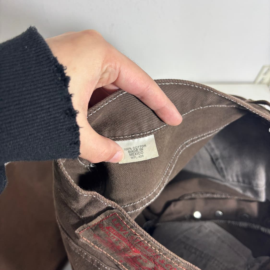 30 리바이스501 다크브라운 스트레이트핏 데님팬츠 상품이미지7